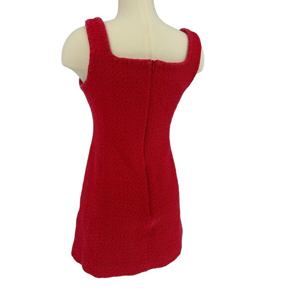 Maje Red Tweed Mini Dress Size 40 (US L) — Good Used, Wash Wear - Picture 6 of 7